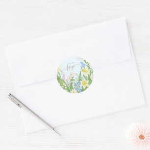 Baby in Bloom Spring Easter Baby Shower Classic Round Sticker