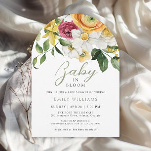 Baby in Bloom Spring Garden Floral Baby Shower Invitation