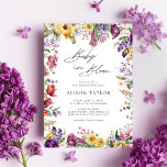 Baby In Bloom Spring Garden Flower Baby Shower Invitation<br><div class="desc">Colourful & elegant calligraphy spring garden flower baby shower invitation.</div>