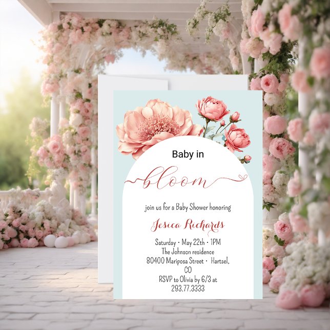 Baby in Bloom Spring Summer Floral Baby shower Invitation (Creator Uploaded)