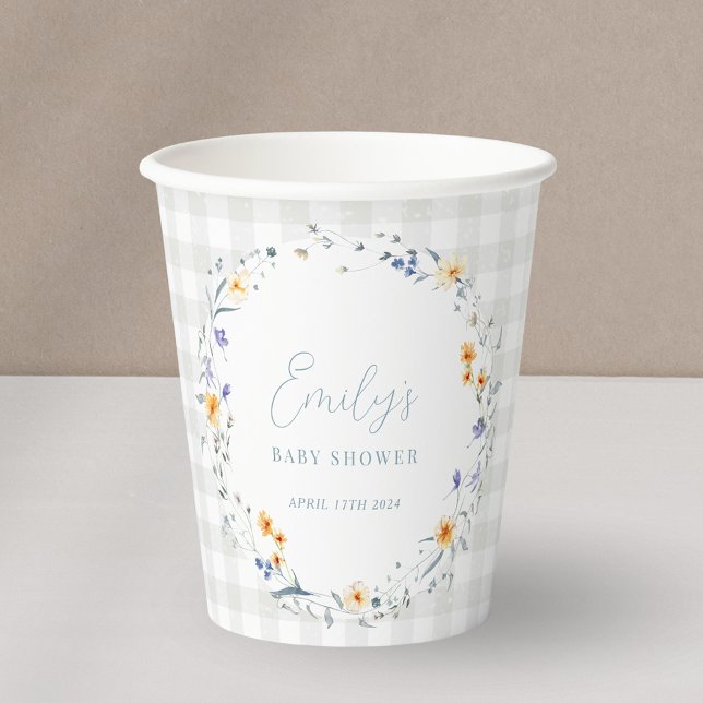 Baby in Bloom Spring Summer Floral Baby Shower Paper Cups (Creator Uploaded)