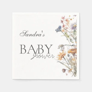 Baby in Bloom Spring Wildflower Baby Shower Napkin