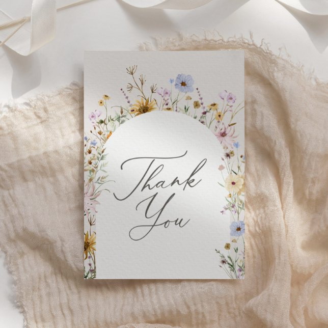 Baby in Bloom Spring Wildflower Baby Shower Thank You Card (Creator Uploaded)