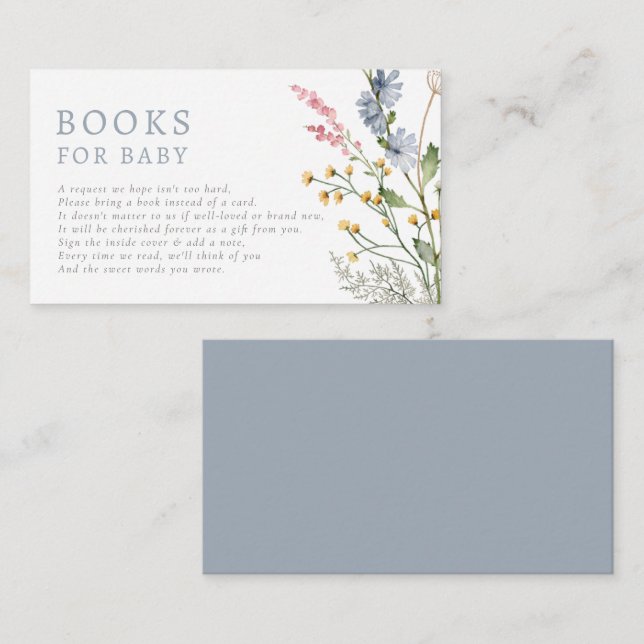 Baby in Bloom Spring Wildflower Books for Baby Enclosure Card (Front/Back)