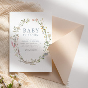Baby in Bloom Spring Wildflower Floral Baby Shower Invitation