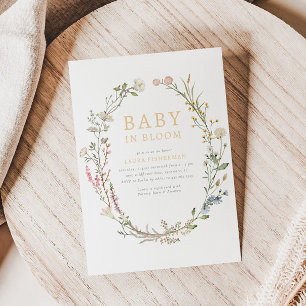 Baby in Bloom Spring Wildflower Floral Baby Shower Invitation