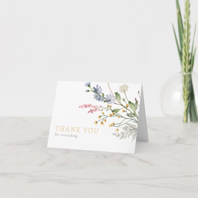 Baby in Bloom Spring Wildflower Floral Thank You Card (Front)