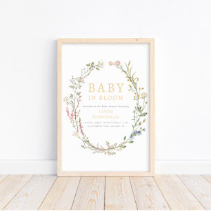 Baby in Bloom Spring Wildflower Welcome Poster