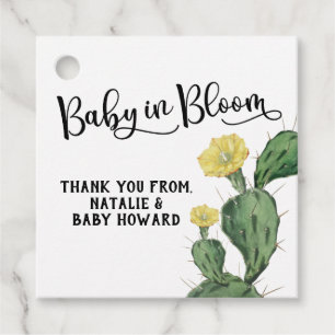 Baby In Bloom Succulent Shower Favour Tag