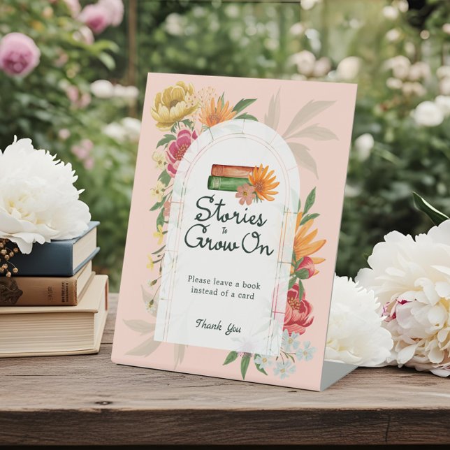 Baby in Bloom Summer Floral Garden Books for Baby Pedestal Sign (Baby in Bloom Summer Floral Garden Books for Baby Pedestal Sign)