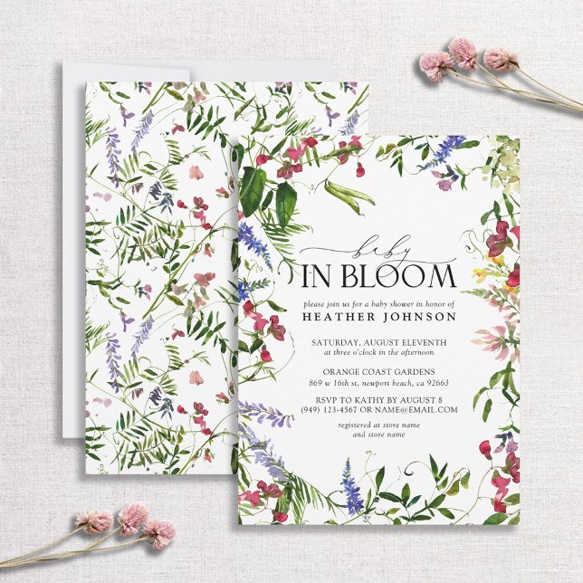 Baby in Bloom Summer Wildflower Baby Shower Invitation (Creator Uploaded)