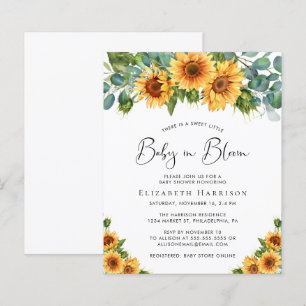 Baby in Bloom Sunflower Eucalyptus Shower Invite