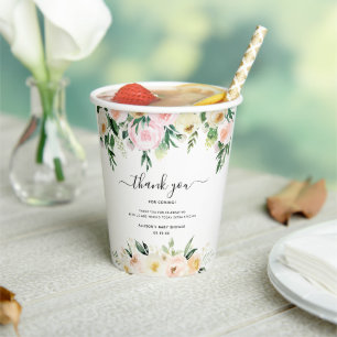 Baby in Bloom   Sunlit Floral Baby Shower Paper Cups