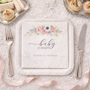 Baby in Bloom Sweet Floral Baby Shower Napkin