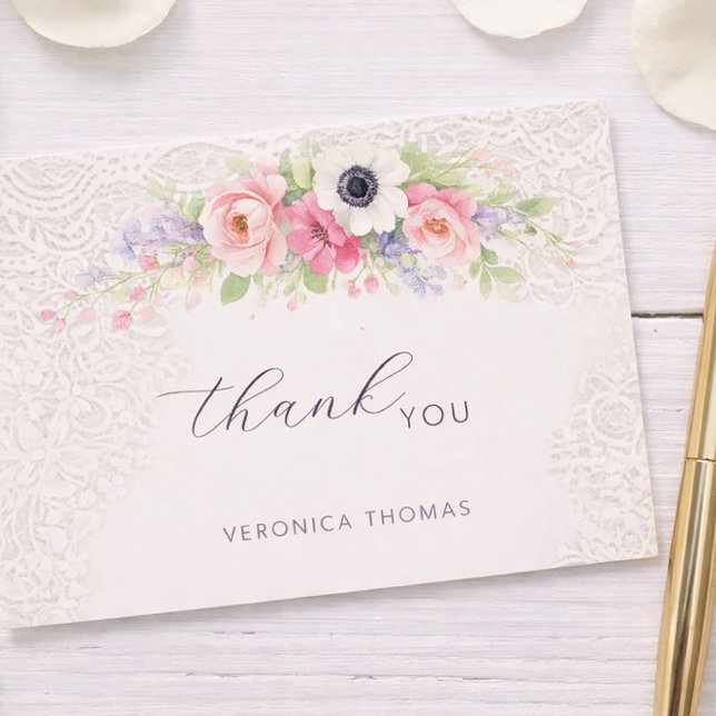 Baby in Bloom Sweet Floral Baby Shower Thank You Card (Creator Uploaded)