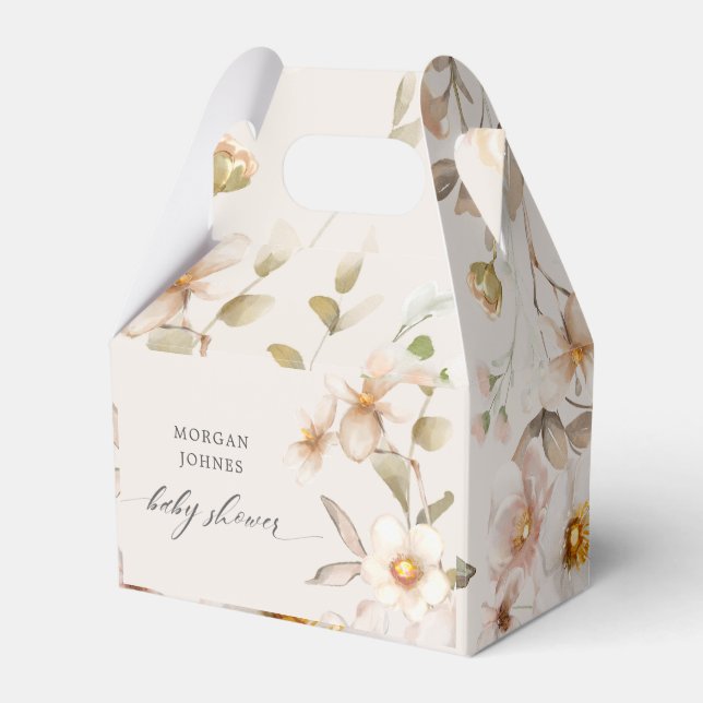 Baby in Bloom Tender Floral baby shower Favour Box (Front Side)