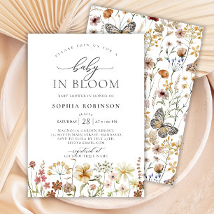 Baby in Bloom Terracotta Wildflower Baby Shower  Invitation