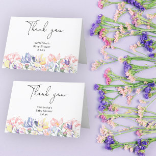 Baby in bloom thank you baby shower card