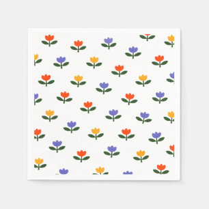 Baby in Bloom Tulip Trendy Modern Baby Shower Napkin