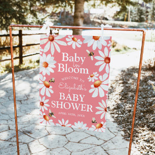 Baby in Bloom Watercolor Daisies & Bumblebee Poste Poster