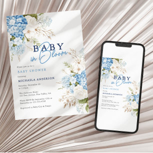 Baby In Bloom Watercolor Floral Baby Shower Invitation