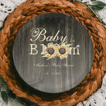 Baby in Bloom Watercolor Sunflowers Baby Shower