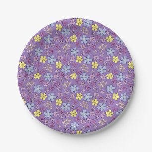 Baby in Bloom Whimsical Floral Girl Baby Shower Paper Plate