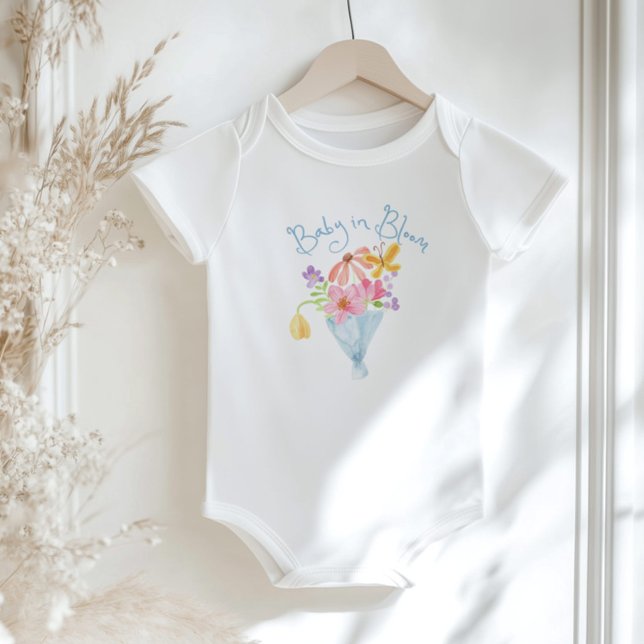 Baby in Bloom Whimsical Watercolor Bouquet Bodysuit (Creator Uploaded)