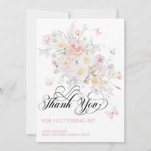 Baby in Bloom Wild Flower Butterfly Baby Shower Thank You Card