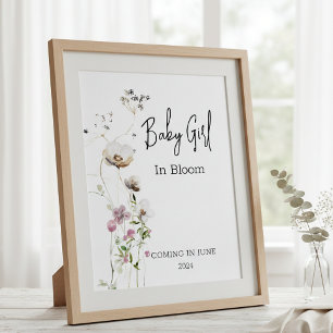 Baby in Bloom Wild Flower Shower  Girl Poster