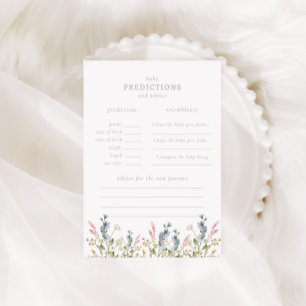 Baby in Bloom Wildflower Baby Predictions Game Card