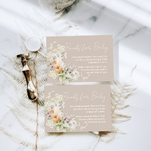 Baby in Bloom Wildflower Baby Shower Book Request Enclosure Card
