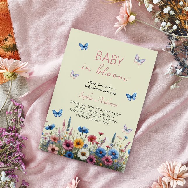 Baby in Bloom Wildflower Baby Shower - Elegant Invitation (Creator Uploaded)
