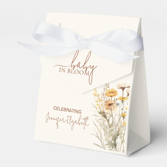 Baby in Bloom Wildflower Baby Shower Favour Box (Front Side)