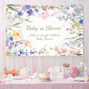 Baby in Bloom Wildflower Baby Shower Floral Banner