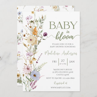 Baby in Bloom Wildflower Baby Shower Invitation