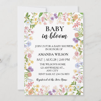 Baby in Bloom Wildflower Baby Shower Invitation