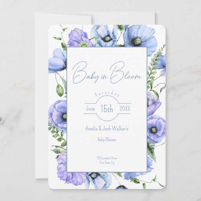 Baby in Bloom Wildflower Baby Shower Invitation (Front)