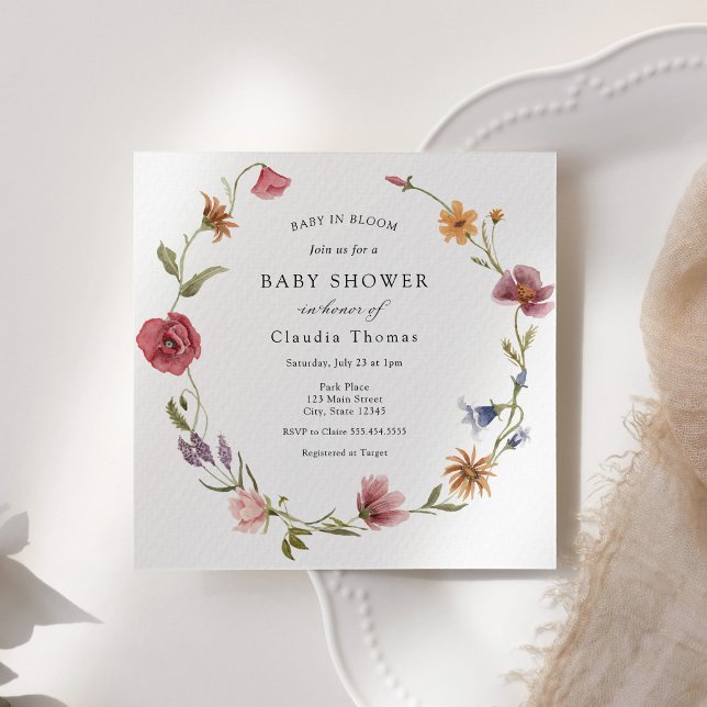 Baby in Bloom Wildflower Baby Shower Invitation (Creator Uploaded)
