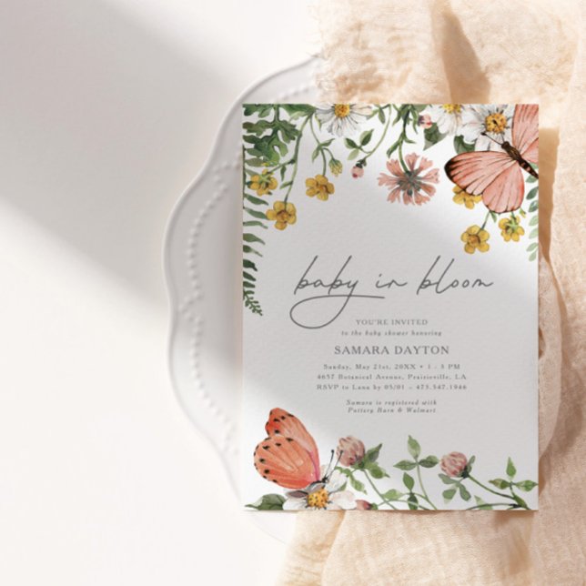 Baby in Bloom Wildflower Baby Shower Invitation (Creator Uploaded)
