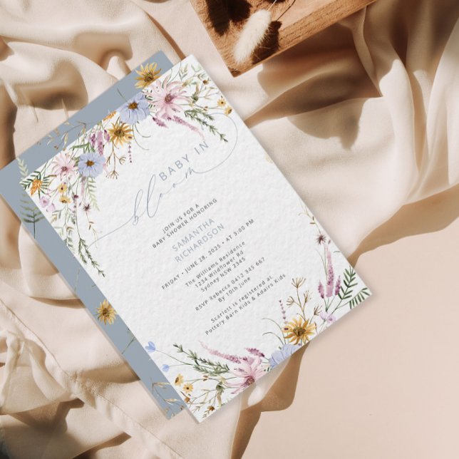 Baby in bloom Wildflower Baby Shower Invitation (Creator Uploaded)