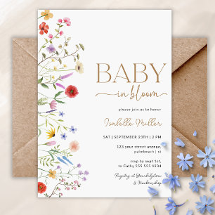 Baby in Bloom Wildflower Baby Shower Invitation