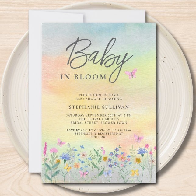 Baby in Bloom Wildflower Baby Shower Invitation (Creator Uploaded)
