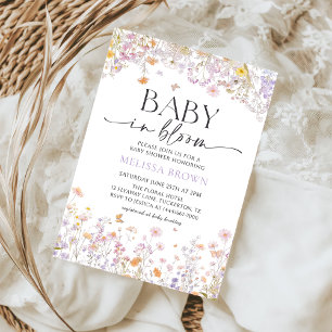 Baby in Bloom Wildflower Baby Shower Invitation