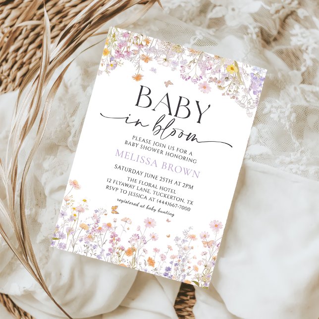 Baby in Bloom Wildflower Baby Shower Invitation (Creator Uploaded)