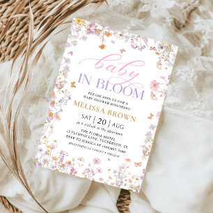 Baby in Bloom Wildflower Baby Shower Invitation