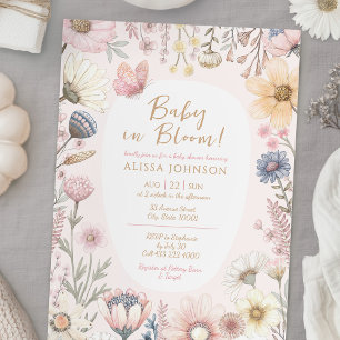 Baby in Bloom Wildflower Baby Shower Invitation