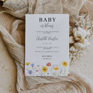 Baby in Bloom wildflower Baby Shower Invitation
