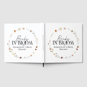 Baby in bloom wildflower baby shower invitation guest book