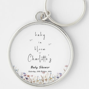 Baby In Bloom Wildflower Baby Shower Key Ring
